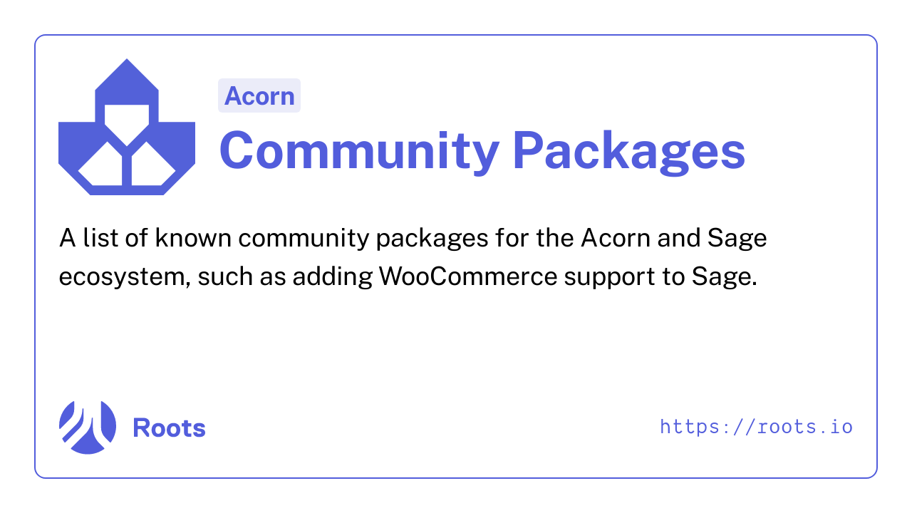 Community Packages | Acorn Docs | Roots