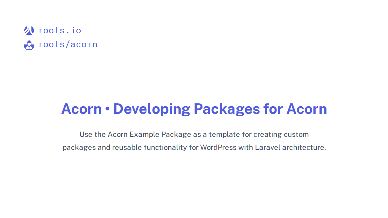 Developing Packages for Acorn | Acorn Docs | Roots