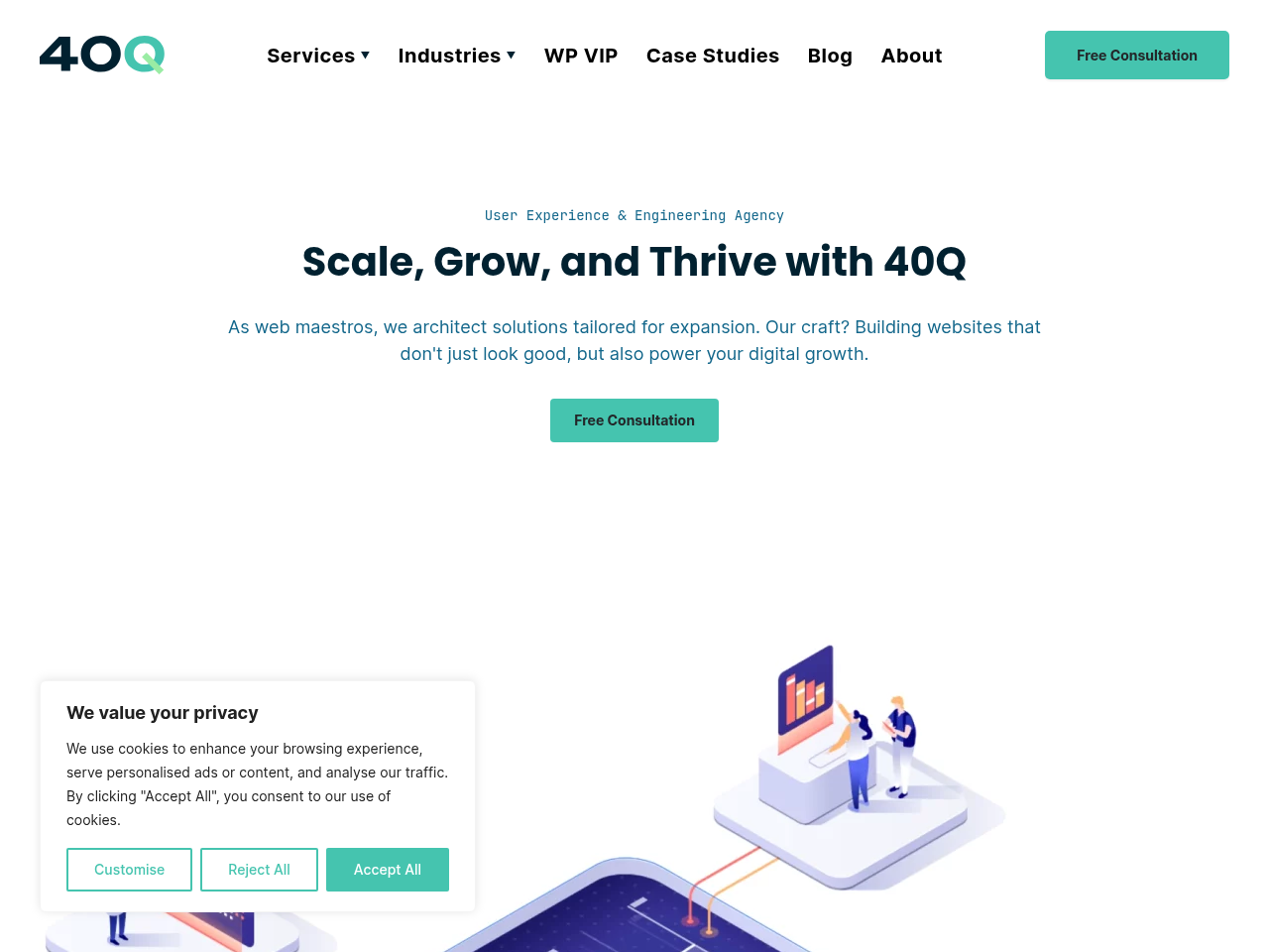 Screenshot of https://40q.agency/