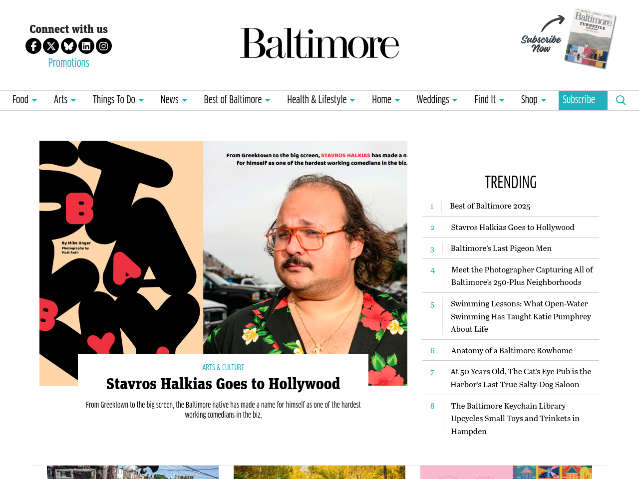 Screenshot of https://www.baltimoremagazine.com/
