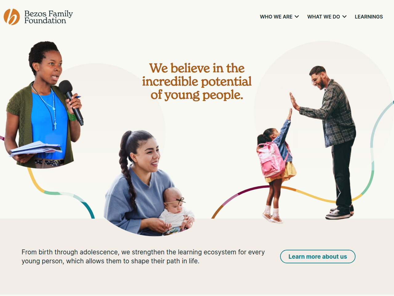 Screenshot of https://bezosfamilyfoundation.org/