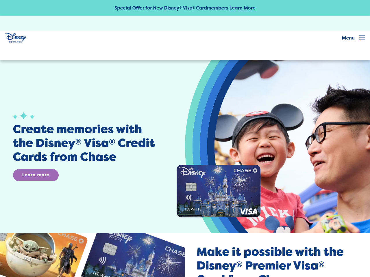 Screenshot of https://disneyrewards.com/