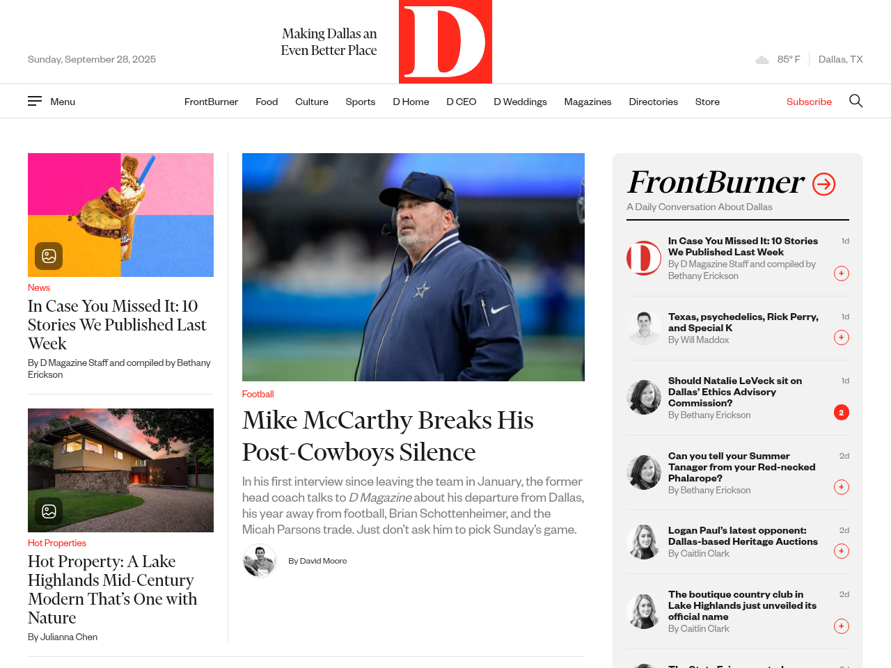 Screenshot of https://www.dmagazine.com/