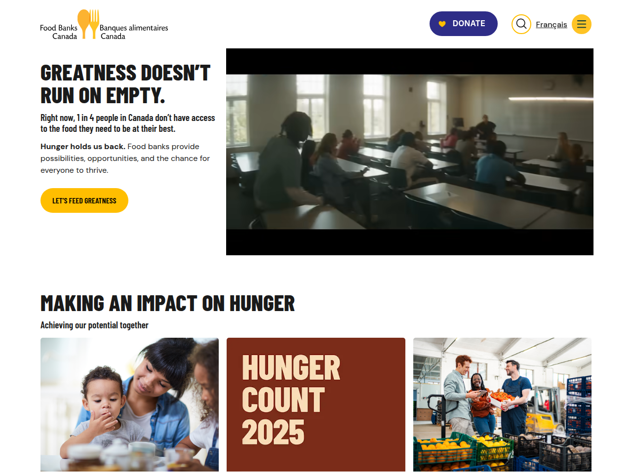 Screenshot of https://foodbankscanada.ca/