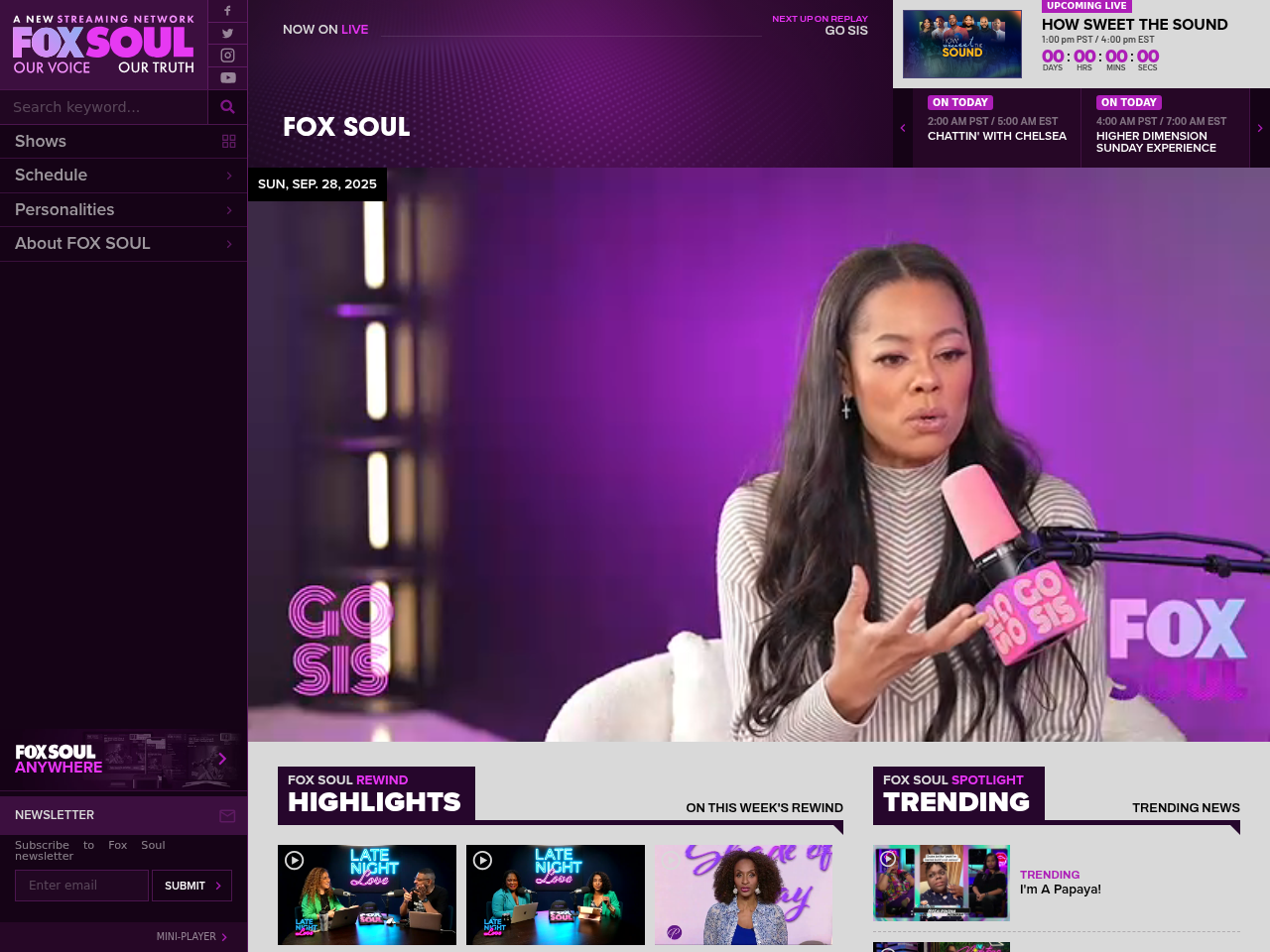 Screenshot of https://foxsoul.tv/