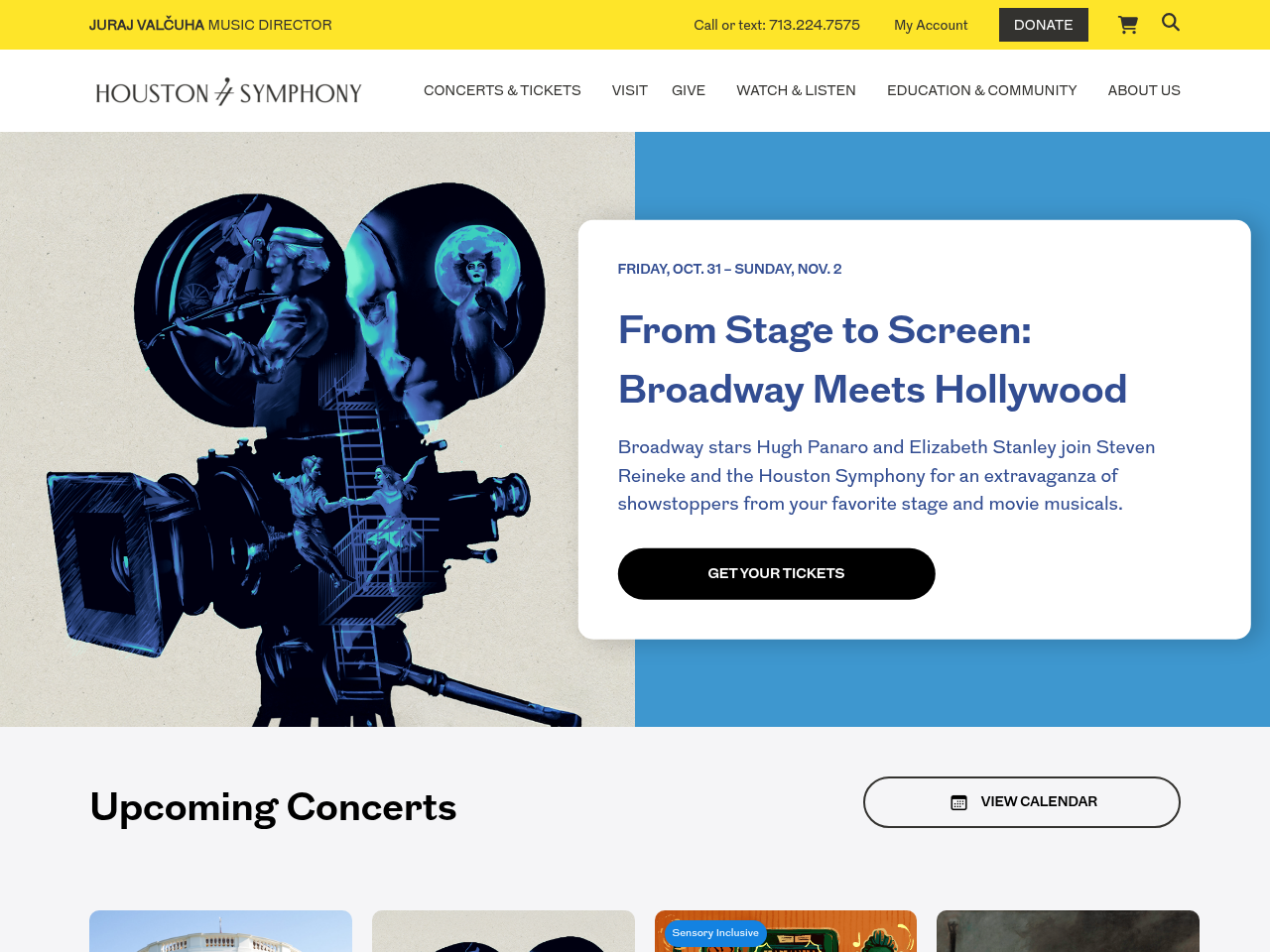 Screenshot of https://houstonsymphony.org/