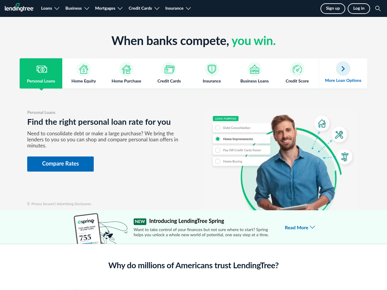 Screenshot of https://www.lendingtree.com/