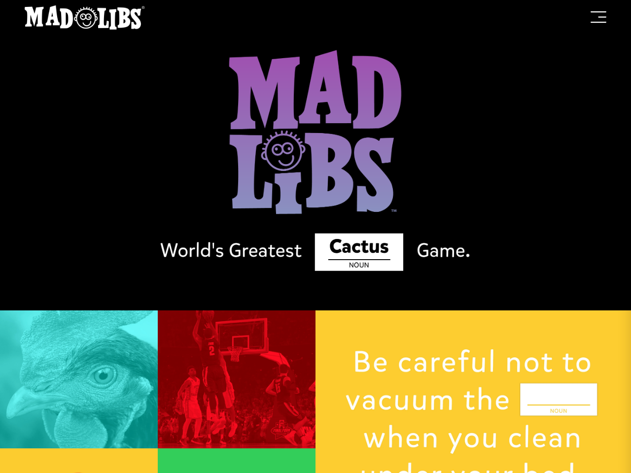Screenshot of https://www.madlibs.com/