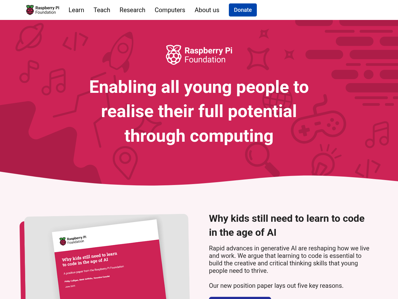 Screenshot of https://www.raspberrypi.org/