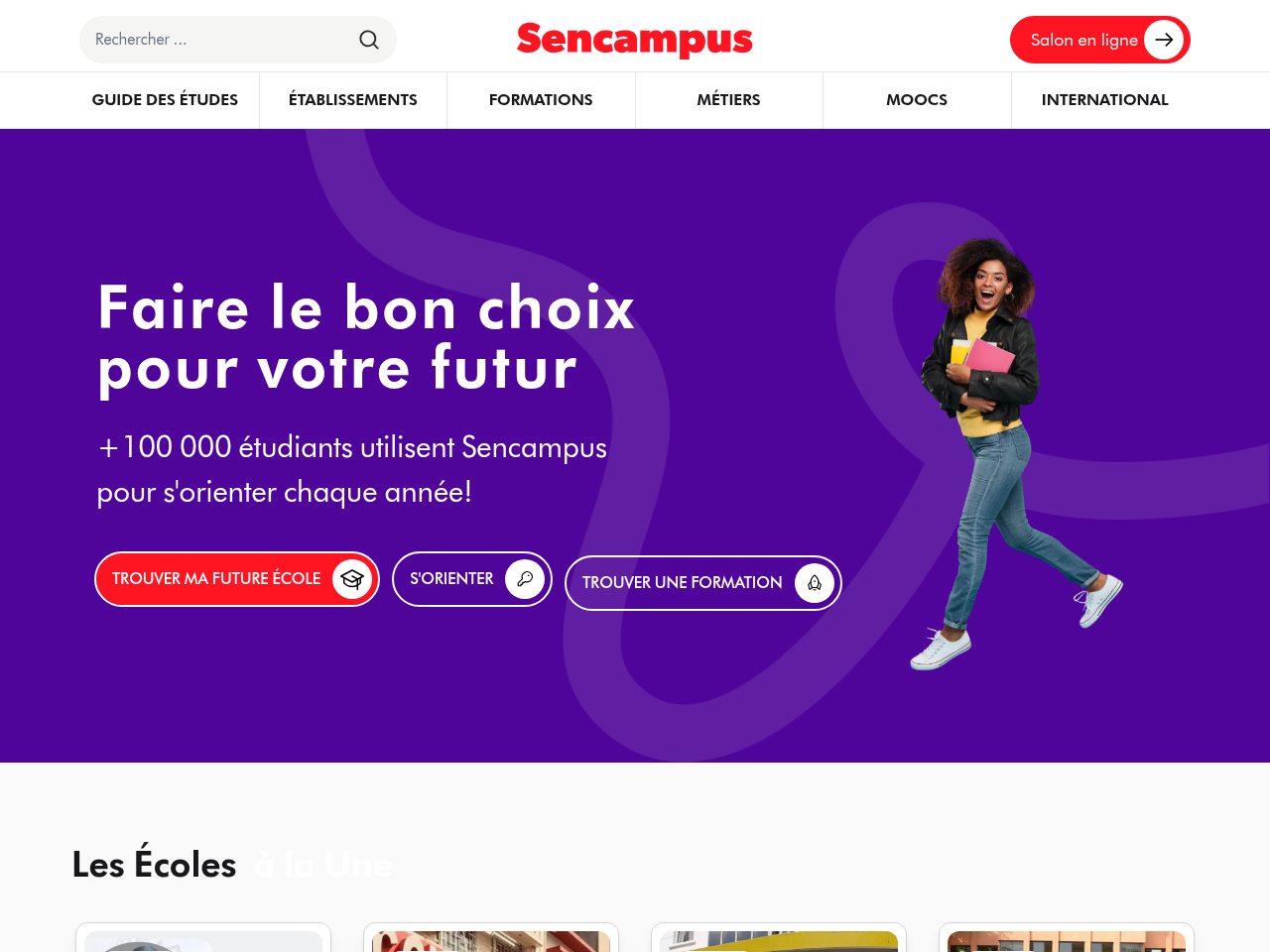 Screenshot of https://www.sencampus.com/