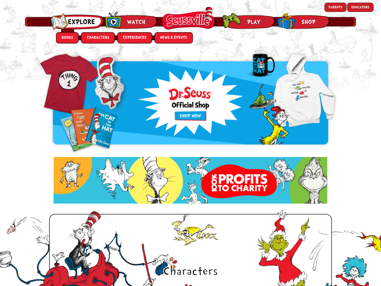 Screenshot of https://www.seussville.com/