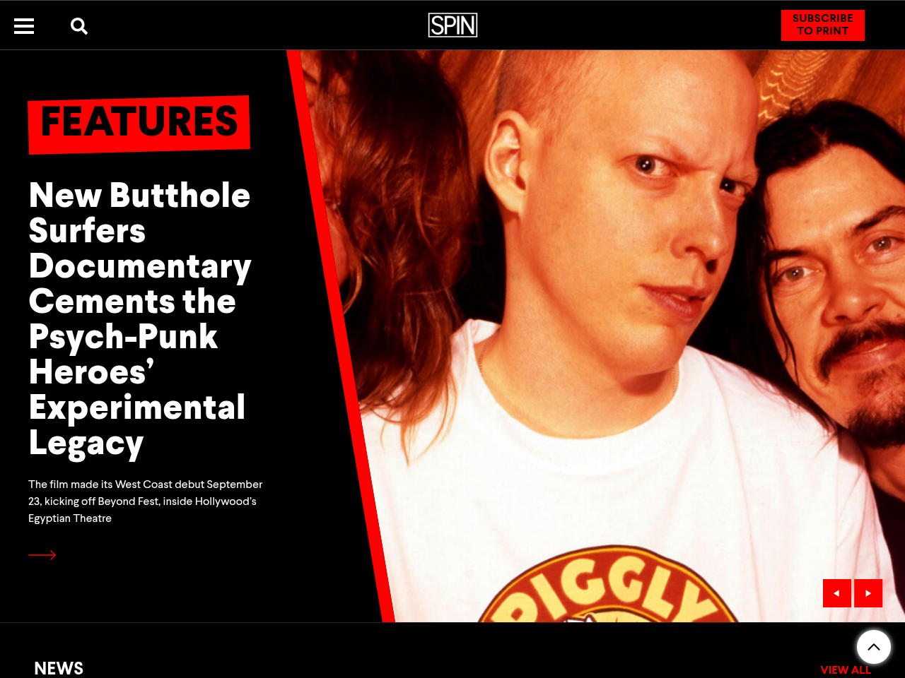 Screenshot of https://www.spin.com/