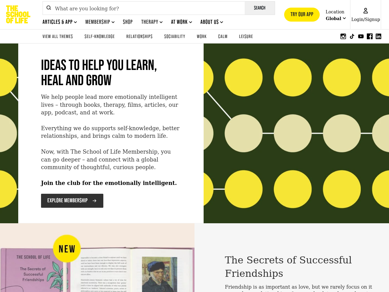 Screenshot of https://www.theschooloflife.com/